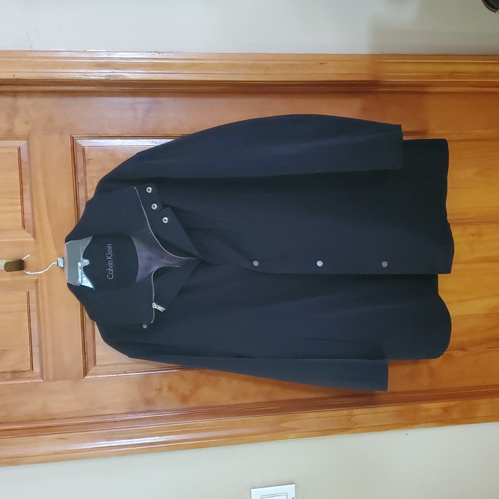 Men's Calvin Klein Snap Up "Trench" Jacket Black Sz L